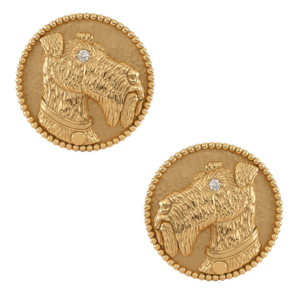 Airedale Terrier Disk Earring Studs