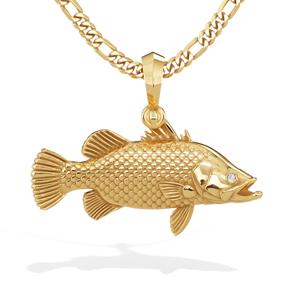 Custom Moving Fishing Reel Pendant | Nautical Diamond Pendant 14K Gold