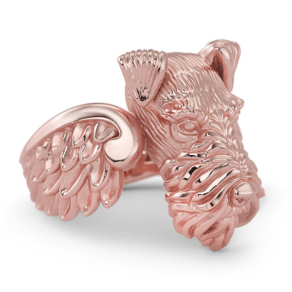 Airedale Terrier Angel Wings Memorial Ring