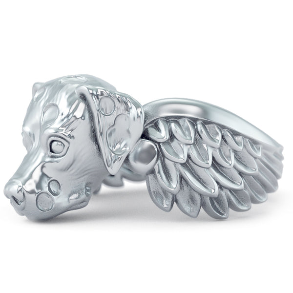 Dalmatian Angel Wings Memorial Ring