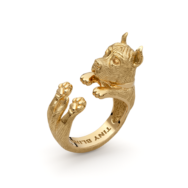 Gold pitbull outlet ring