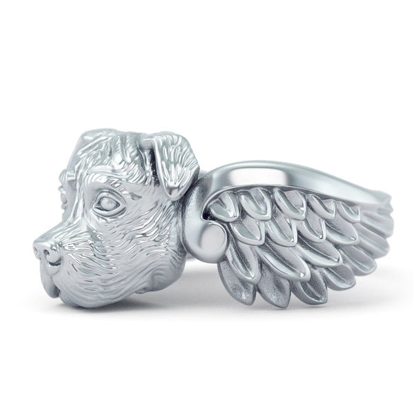 Pit Bull Angel Wings Memorial Ring